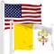 G128 Combo Pack: American USA Flag 4x6 Ft & Vatican City Flag 4x6 Ft | Both LiteWeave Pro Series Printed 150D Polyester, Brass Grommets